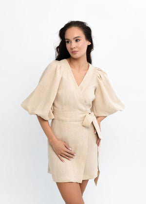 DUNE Mini Linen Dress Sand