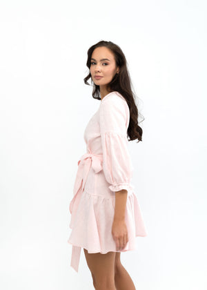 ALLURE Mini Linen Dress Pink