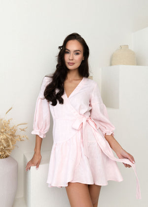 ALLURE Mini Linen Dress Pink