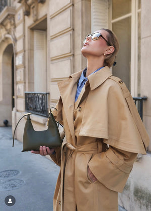 SOHO Classic Trench Coat With Removable Cape Camel
