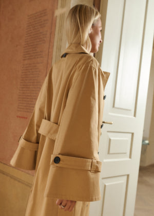 SOHO Classic Trench Coat With Removable Cape Camel