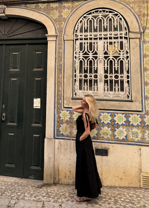 GISELE Linen Maxi Dress Black