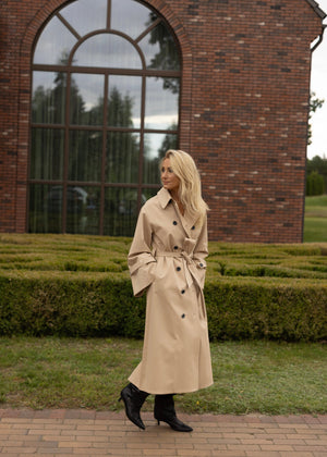 SOHO Classic Trench Coat With Removable Cape Ivory