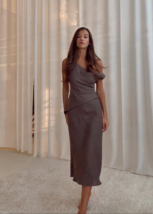 LOREN Linen Midi Dress