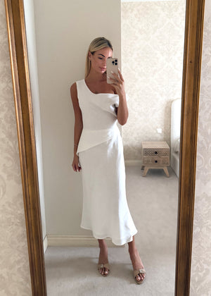 LOREN Linen Midi Dress