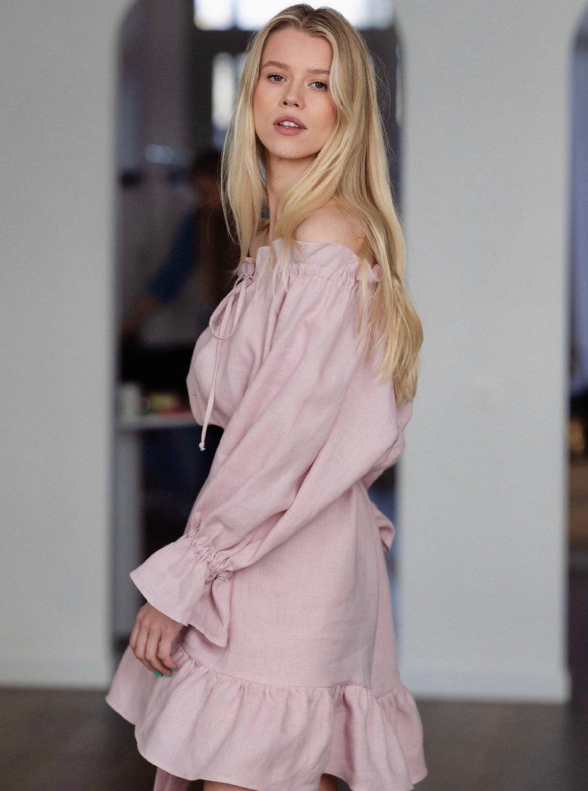 MOONLOVE Mini Linen Dress