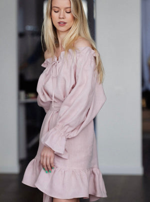 MOONLOVE Mini Linen Dress