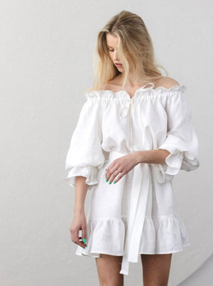 MOONLOVE Mini Linen Dress