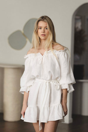 MOONLOVE Mini Linen Dress