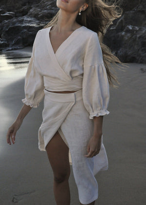 IMAGINE Linen Wrap Top
