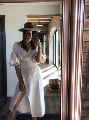 IMAGINE Linen Wrap Top