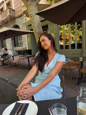 ELARA Linen Dress Sky Blue