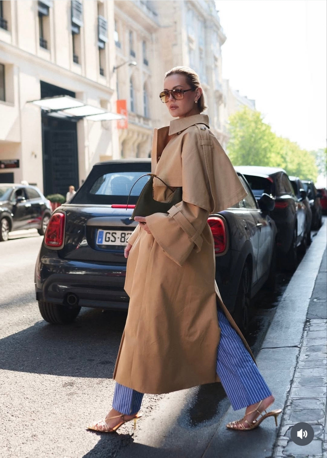 SOHO Classic Trench Coat With Removable Cape Camel