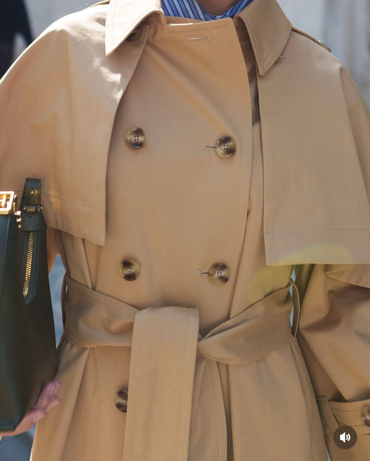 SOHO Classic Trench Coat With Removable Cape Camel