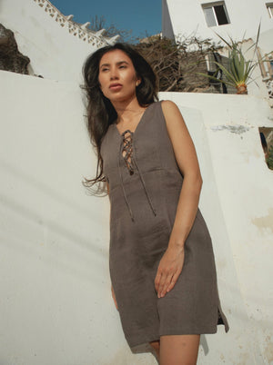 Calla Mini Linen Dress