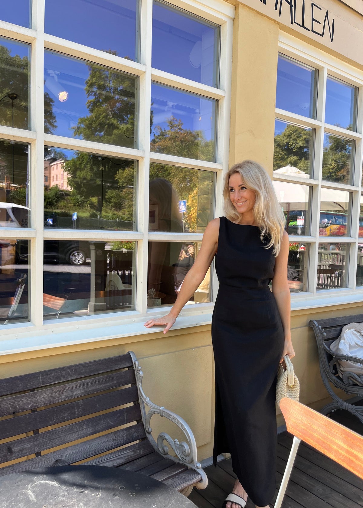 JACKIE Midi Linen Dress Black