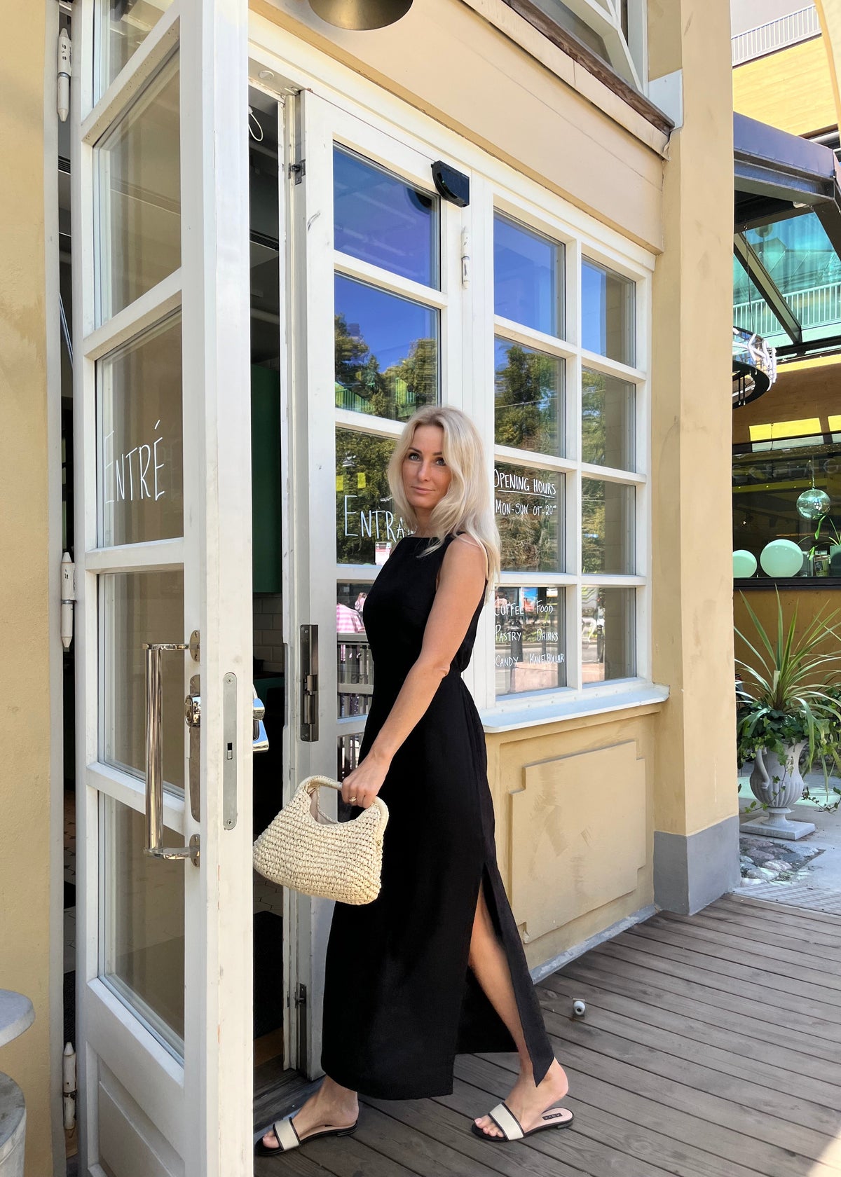 JACKIE Midi Linen Dress Black