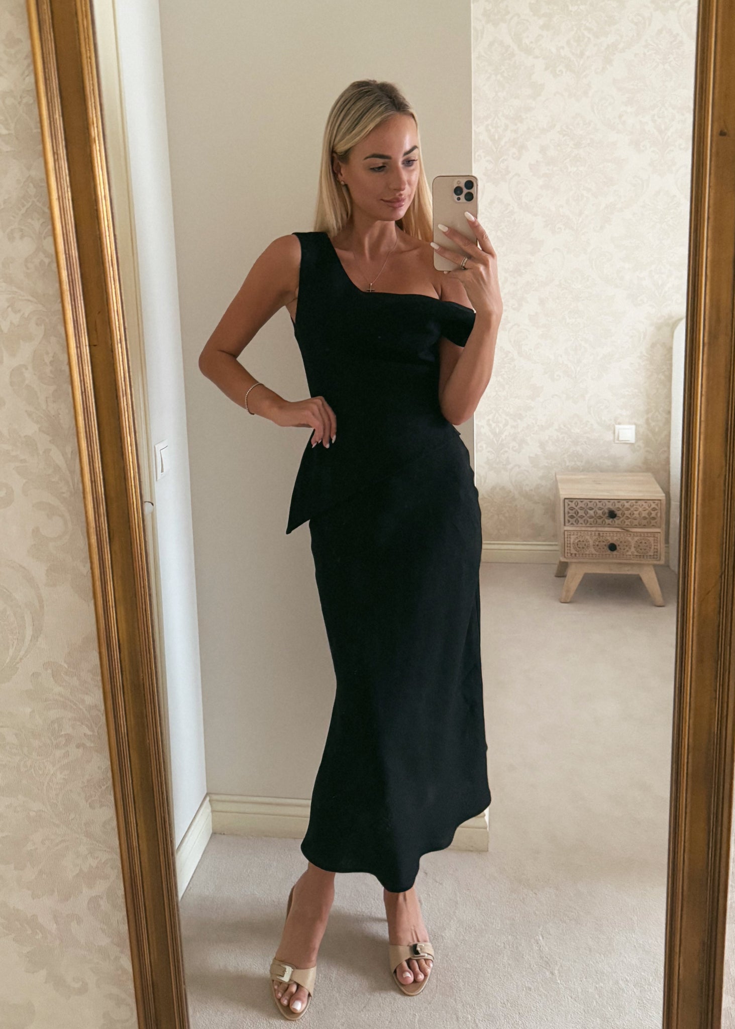 loren midi dress Loren Linen Midi Dress Black | Bohomey