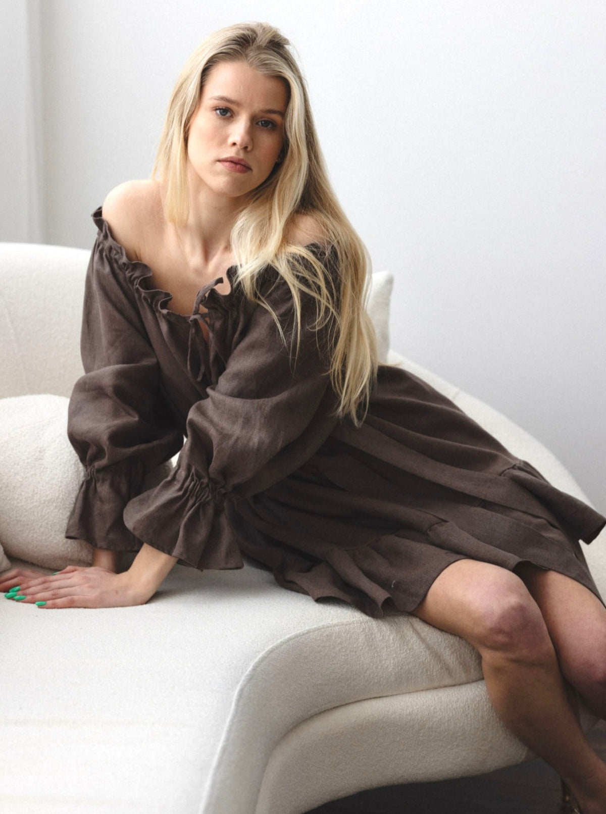 MOONLOVE Mini Linen Dress