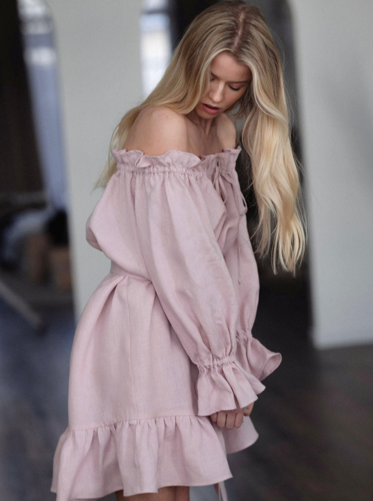 MOONLOVE Mini Linen Dress