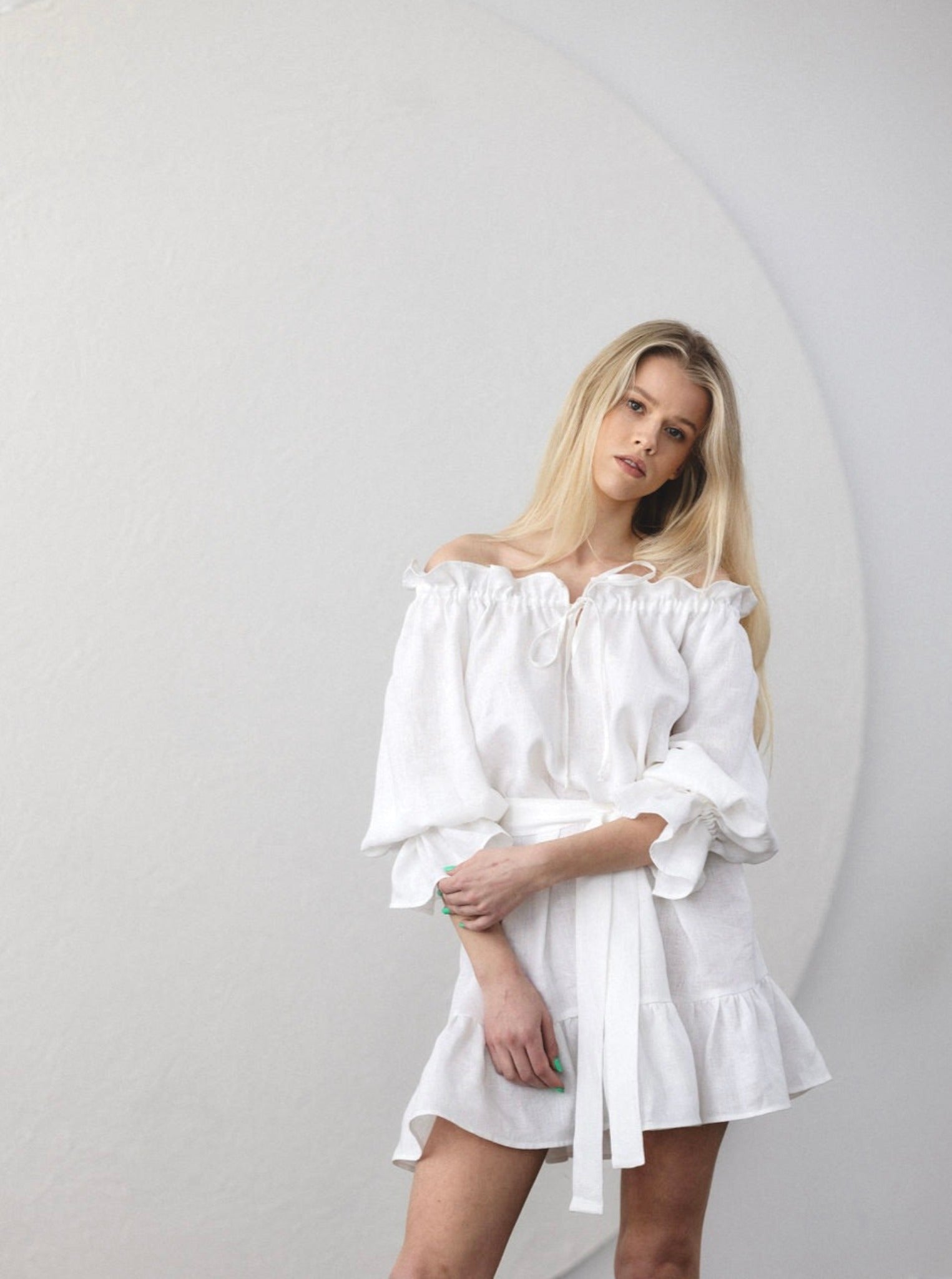 MOONLOVE Mini Linen Dress