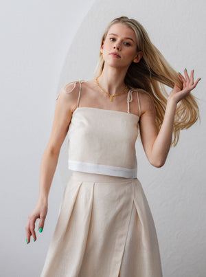 Poeme Linen Maxi Skirt and Dali Top Set