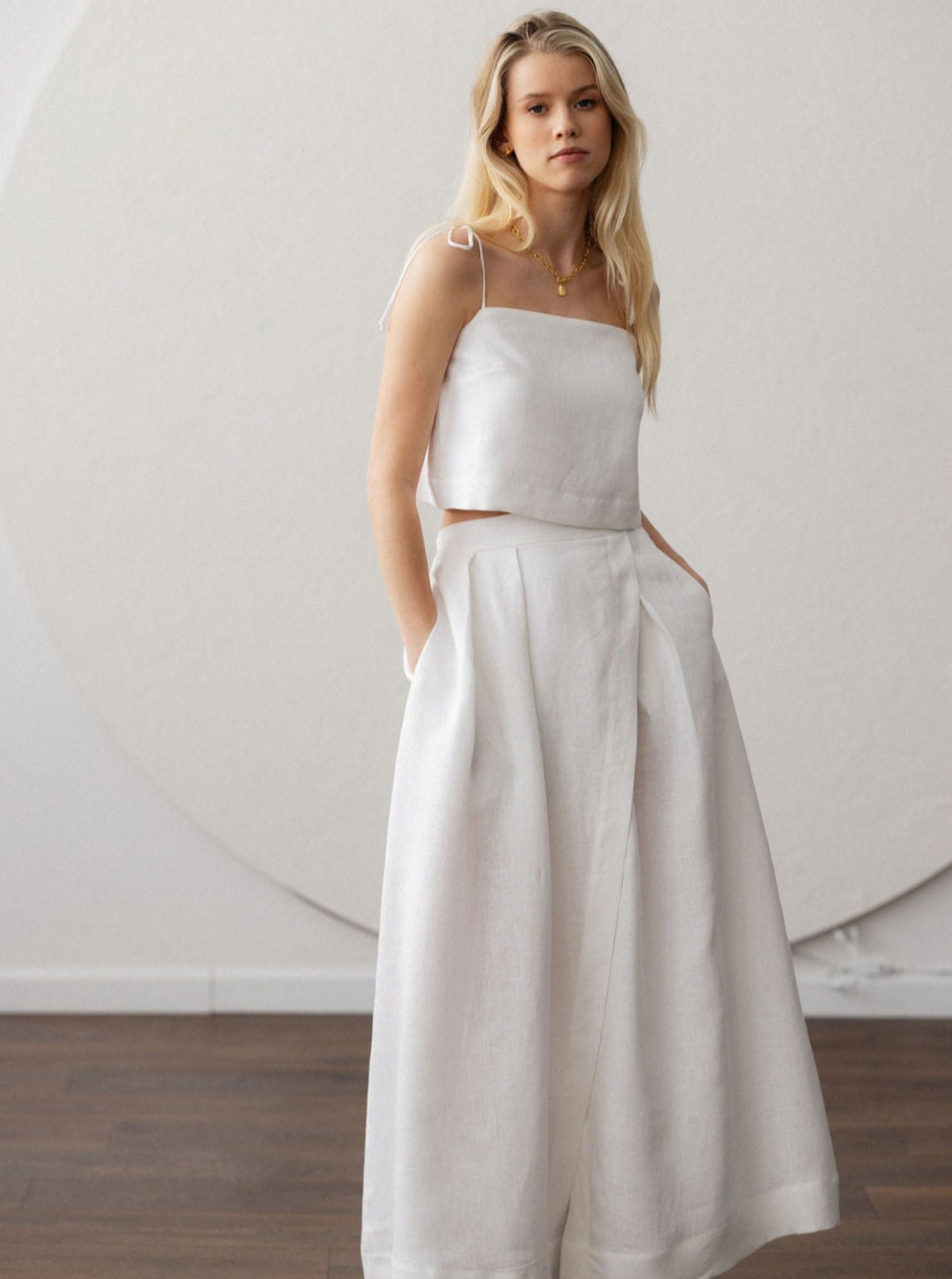 POEME Linen Maxi Skirt & Top Set