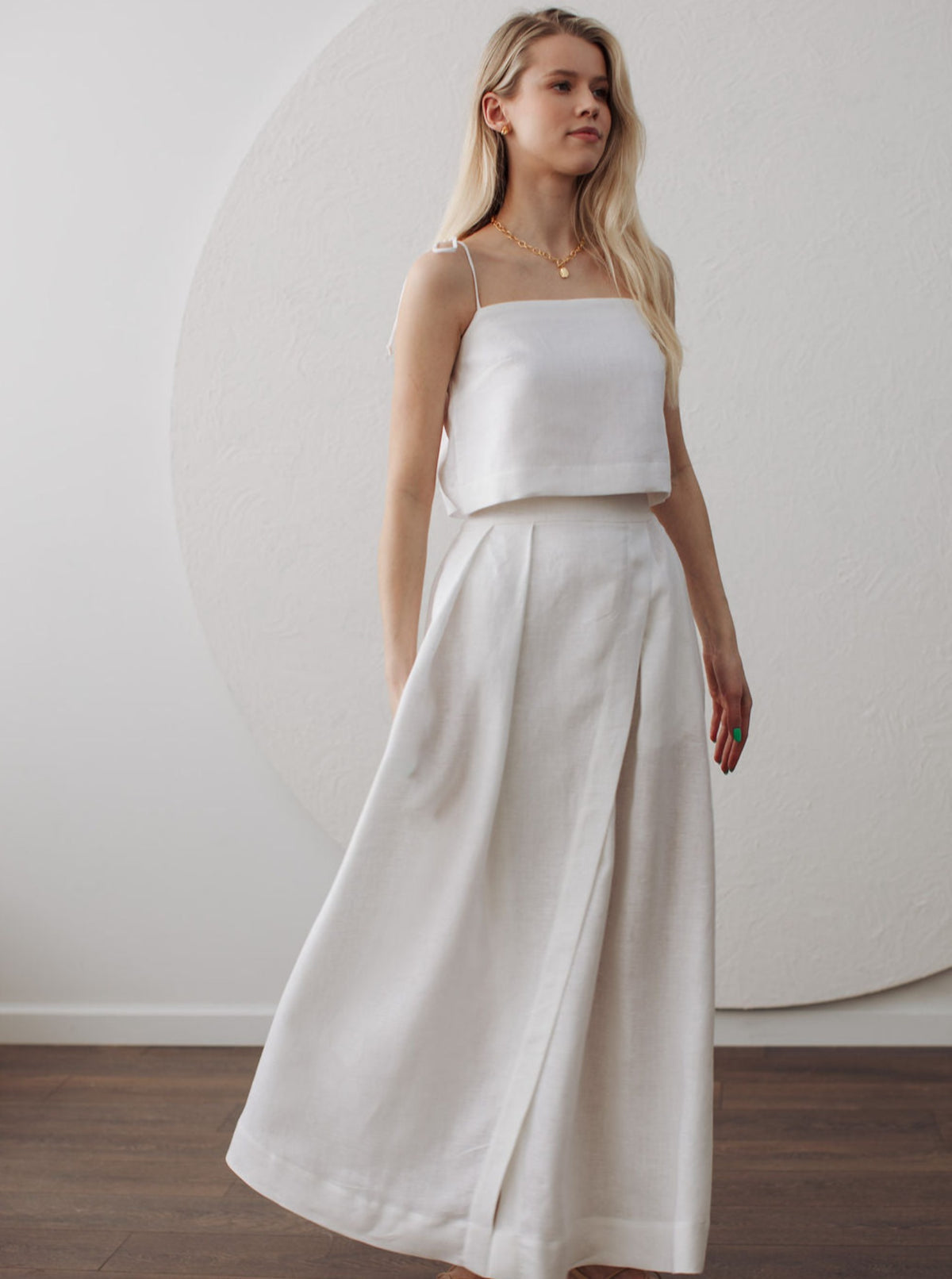 POEME Linen Maxi Skirt & Top Set