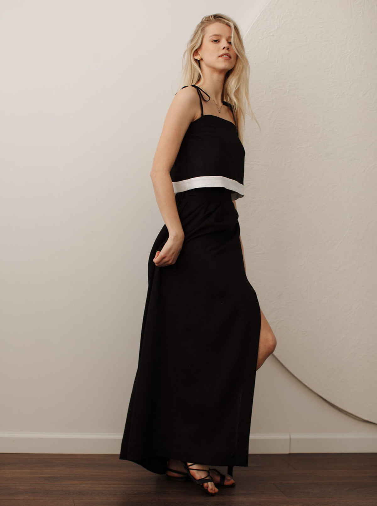 POEME Linen Maxi Skirt & Top Set