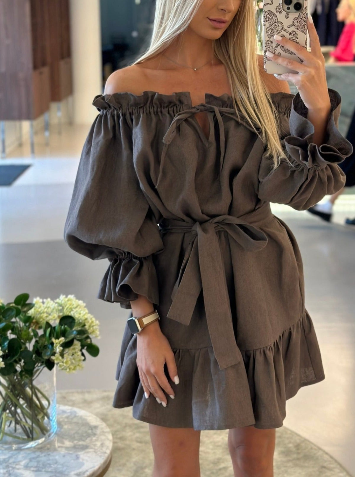 MOONLOVE Mini Linen Dress