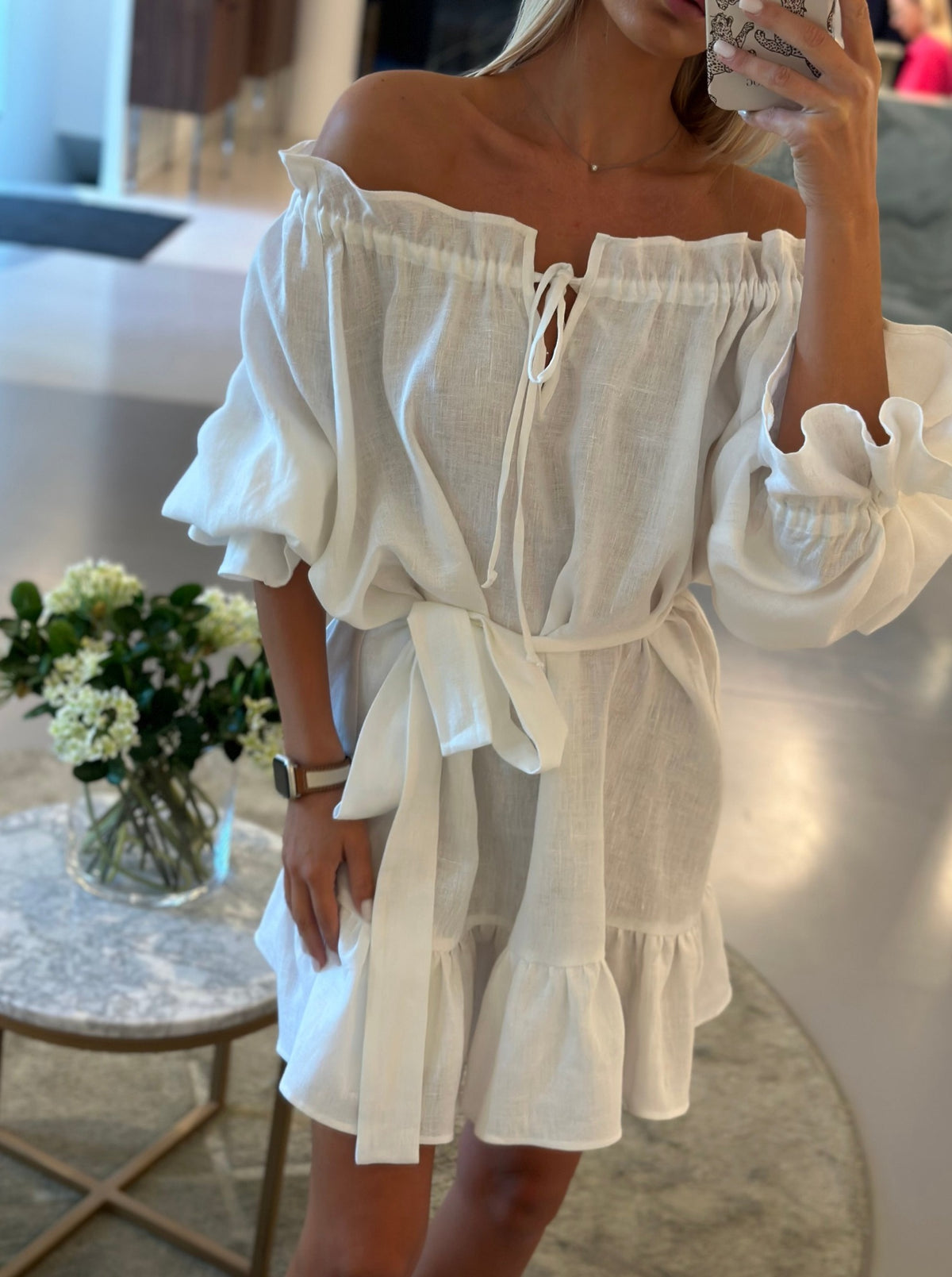 MOONLOVE Mini Linen Dress