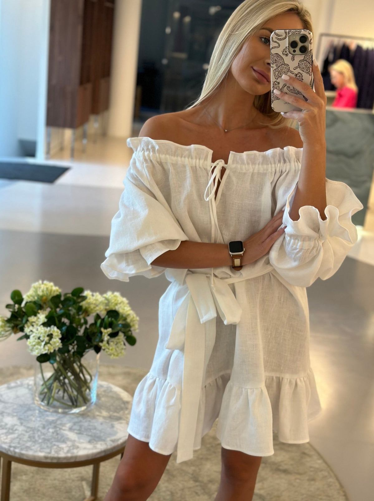 MOONLOVE Mini Linen Dress