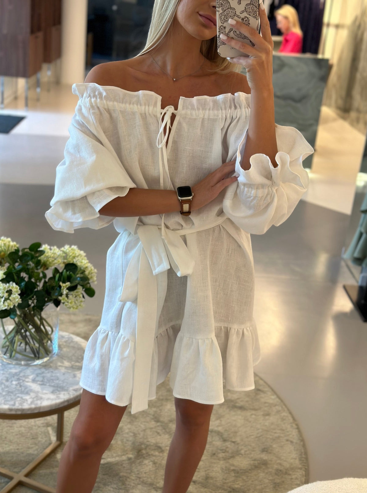 MOONLOVE Mini Linen Dress