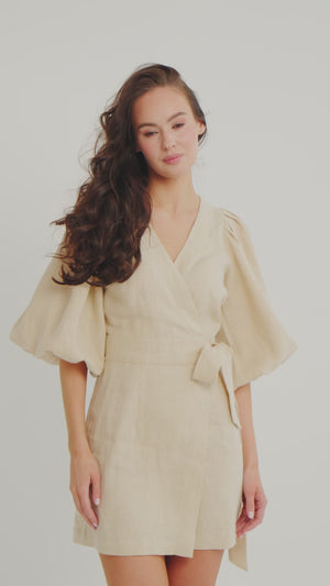 DUNE Mini Linen Dress Sand