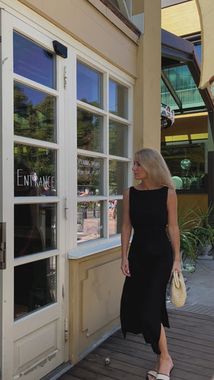 JACKIE Midi Linen Dress Black