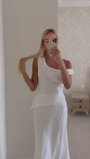 LOREN Linen Midi Dress