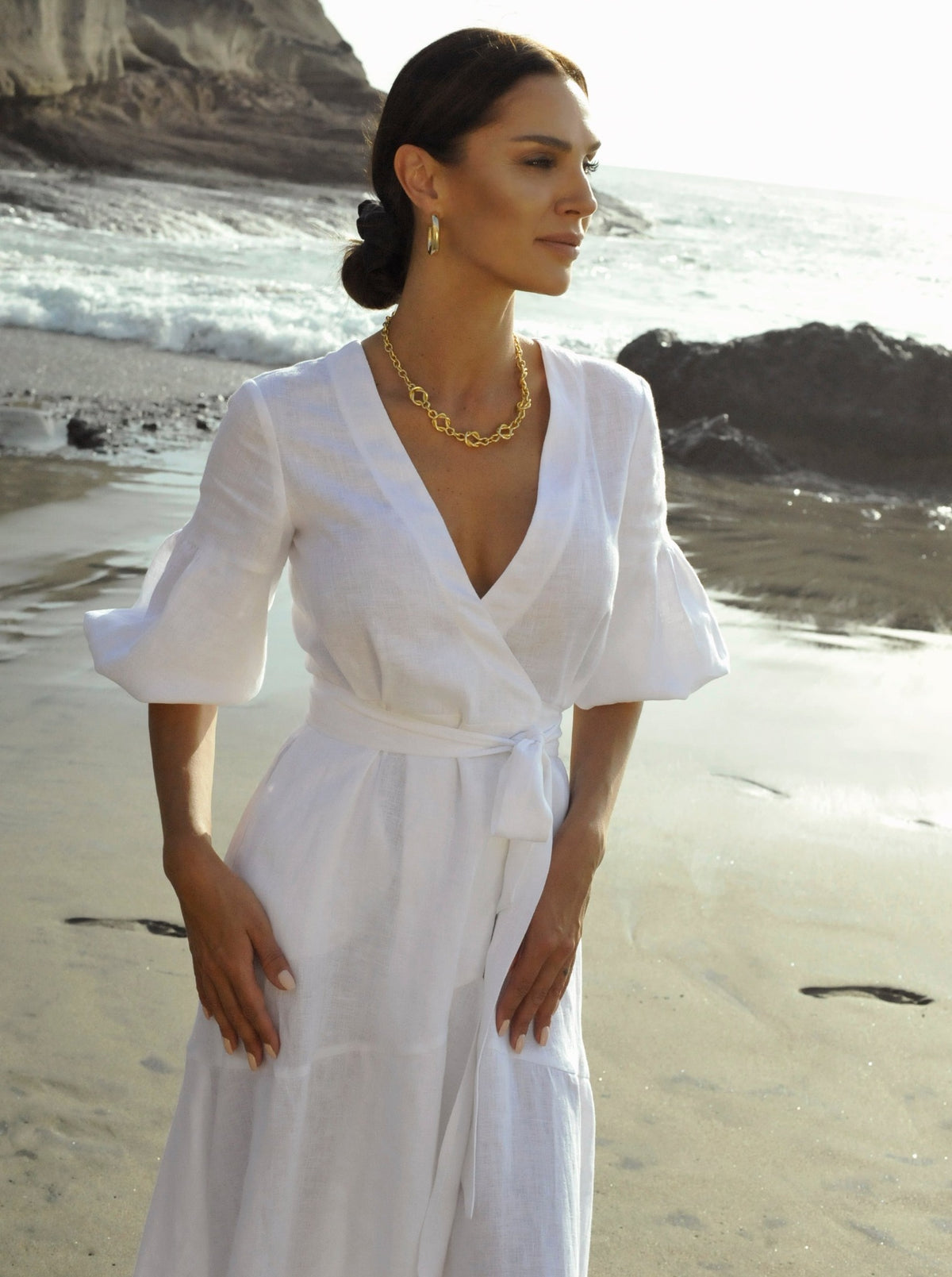 ALLURE Midi Linen Dress