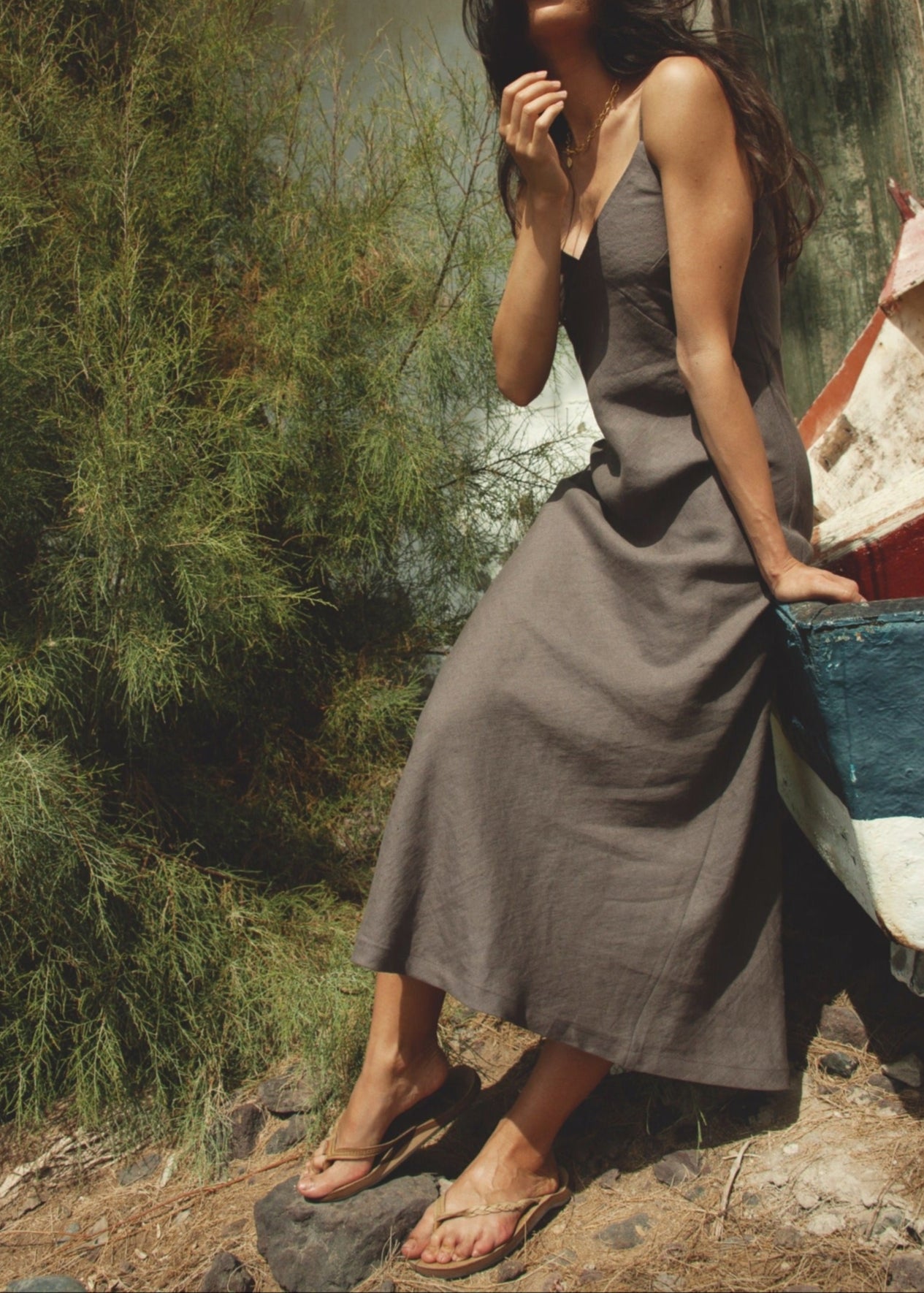 SENSE Linen Slip Dress