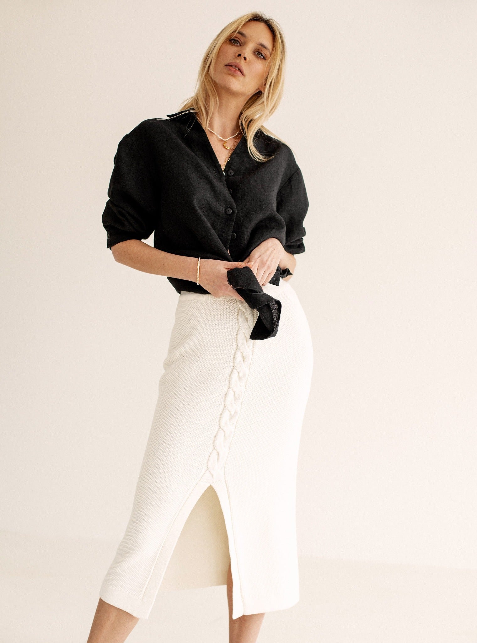 Checked A-Line Wool Skirt – StudioKôr